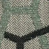 Woven fabric texture features green, gray, and black chevron pattern with a diagonal dark stripe; code g 465.